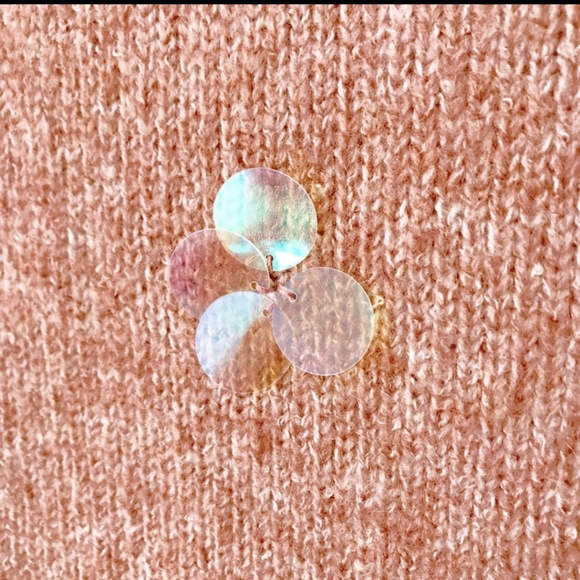 Soft Sequin Cozy Pullover Sweater in Pumpkin Blush Orange NWT - Picture 5 of 6